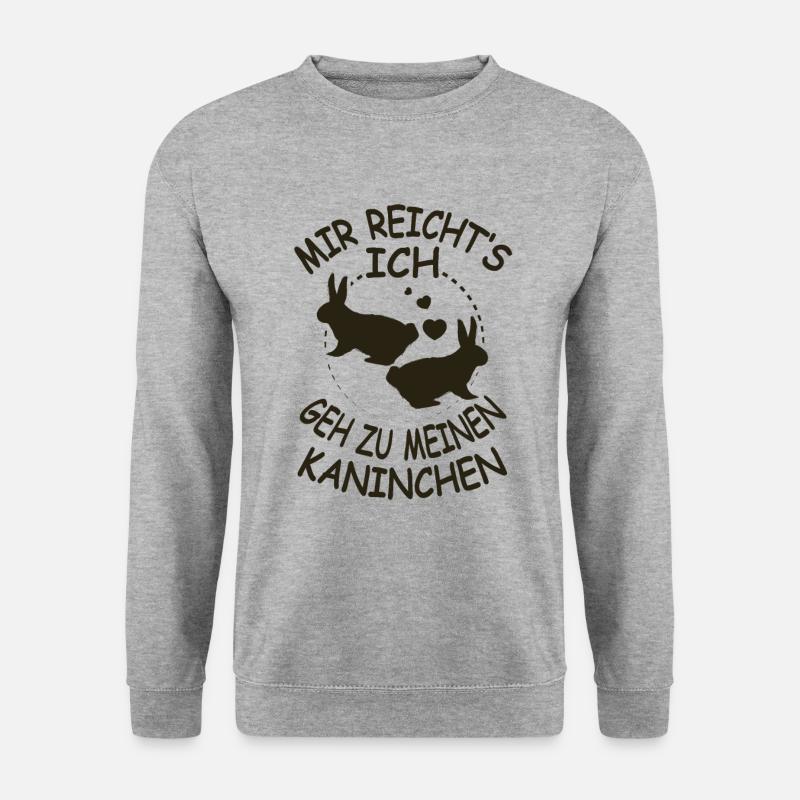Kaninchen - Unisex Pullover - Weißgrau meliert