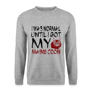 Maine coon cat - Unisex Sweatshirt - salt & pepper - Front - Alina (178cm) & Michal (187cm)
