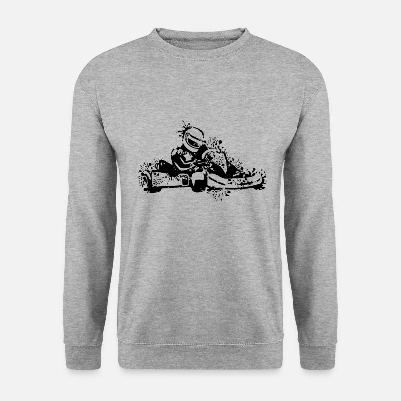 Gokart Design - Unisex Pullover - Weißgrau meliert