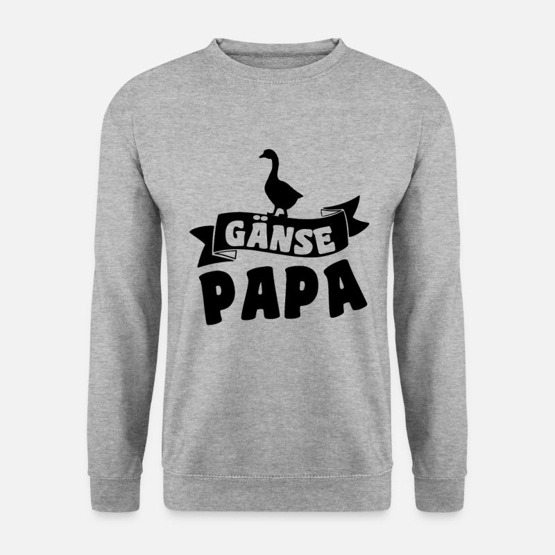 Gänse Papa - Unisex Pullover - Weißgrau meliert