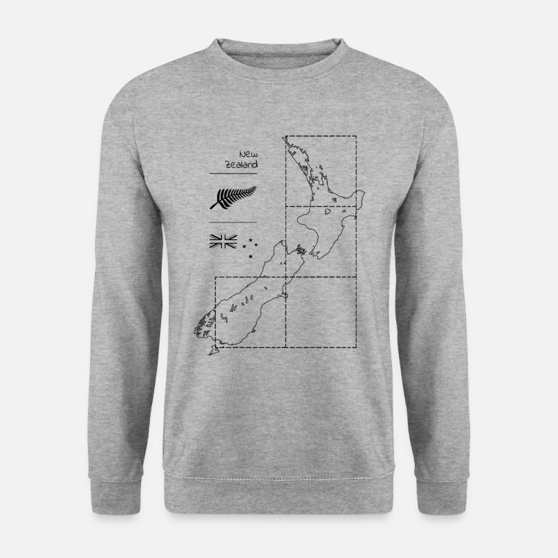 Neuseeland Geschenk Modernes Streetwear Design - Unisex Pullover - Weißgrau meliert