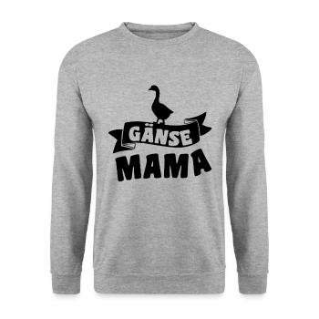 Gänse Mutter - Unisex Pullover - Weißgrau meliert - Vorne - Alina (178cm) & Michal (187cm)