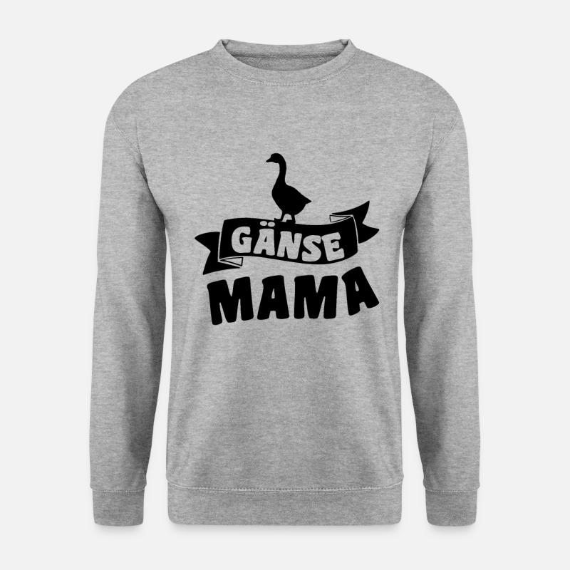 Gänse Mutter - Unisex Pullover - Weißgrau meliert