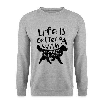 Golden retriever heart - Unisex Sweatshirt - salt & pepper - Front - Alina (178cm) & Michal (187cm)
