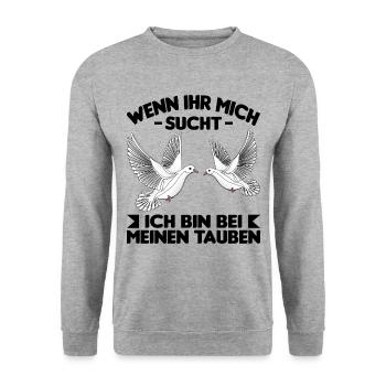 Taubenschlag Brieftaube Taube Tauben - Unisex Pullover - Weißgrau meliert - Vorne - Alina (178cm) & Michal (187cm)