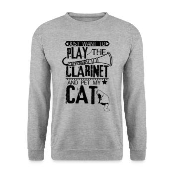 Clarinette chat - Sweat-shirt Unisexe - gris chiné - Devant - Alina (178cm) & Michal (187cm)