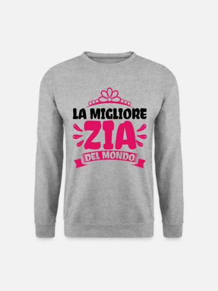 La migliore Zia del mondo super - Unisex Pullover - Weißgrau meliert