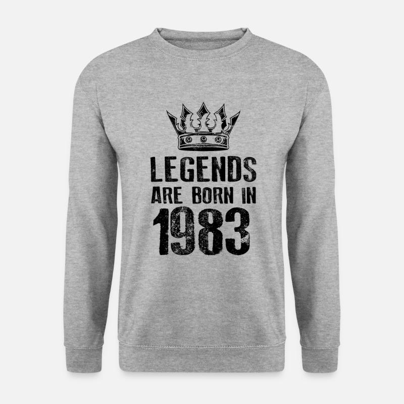 1983 legends born in - Unisex Pullover - Weißgrau meliert