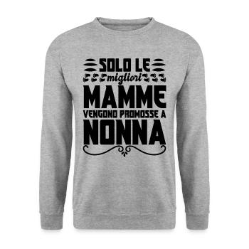 Solo le migliori Mamme vengono promosse a Nonna - Unisex Pullover - Weißgrau meliert - Vorne - Alina (178cm) & Michal (187cm)