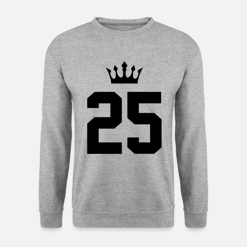 25 Zahl Krone - Unisex Pullover - Weißgrau meliert
