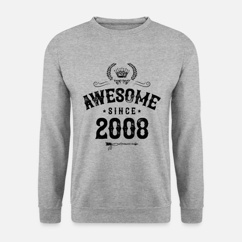 2008 awesome since - Unisex Pullover - Weißgrau meliert