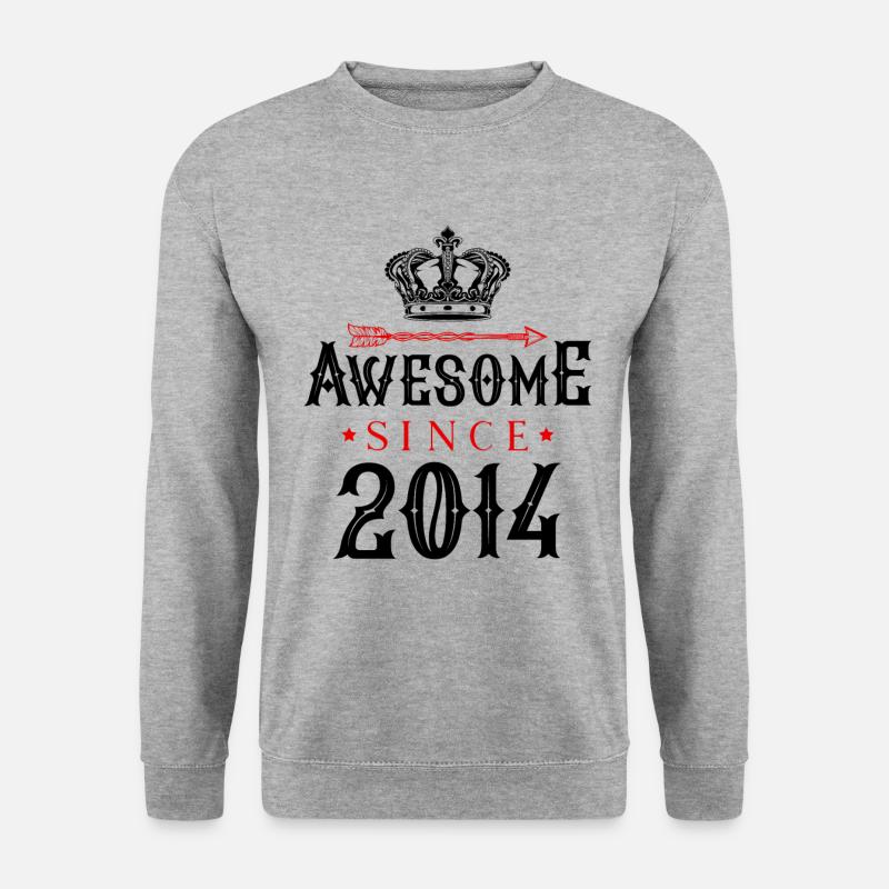 2014 awesome since - Unisex Pullover - Weißgrau meliert
