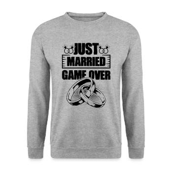 Just Married Game over - Unisex Sweatshirt - salt & pepper - Front - Alina (178cm) & Michal (187cm)