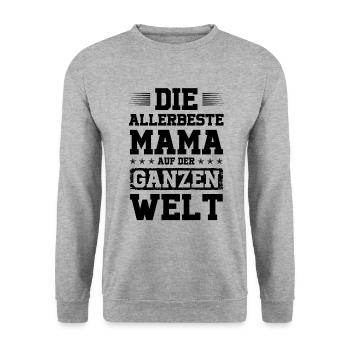 Beste Mama der Welt - Unisex Pullover - Weißgrau meliert - Vorne - Alina (178cm) & Michal (187cm)