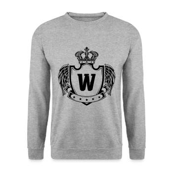 Armoiries de la lettre W - Sweat-shirt Unisexe - gris chiné - Devant - Alina (178cm) & Michal (187cm)