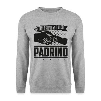 Promosso a Padrino Loading Battesimo figlioccio - Unisex Pullover - Weißgrau meliert - Vorne - Alina (178cm) & Michal (187cm)