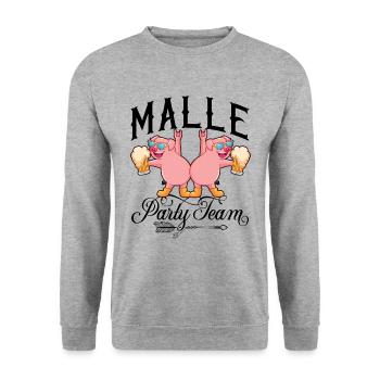 Malle Party Team - Unisex Sweatshirt - salt & pepper - Front - Alina (178cm) & Michal (187cm)