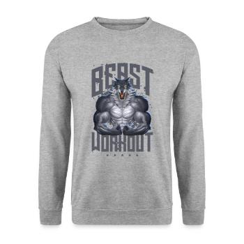 Entraînement Wolf Beast - Sweat-shirt Unisexe - gris chiné - Devant - Alina (178cm) & Michal (187cm)