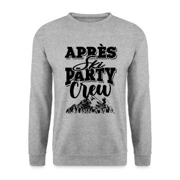 Apres Ski Crew - Unisex Pullover - Weißgrau meliert - Vorne - Alina (178cm) & Michal (187cm)