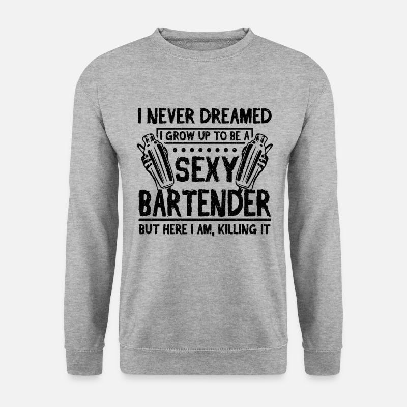 Sexy Bartender - Unisex Pullover - Weißgrau meliert