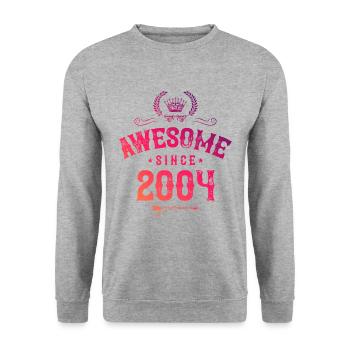 2004 génial depuis - Sweat-shirt Unisexe - gris chiné - Devant - Alina (178cm) & Michal (187cm)