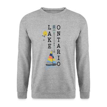 Lake Ontario Vacation Lake House Boating Gift - Unisex Sweatshirt - salt & pepper - Front - Alina (178cm) & Michal (187cm)