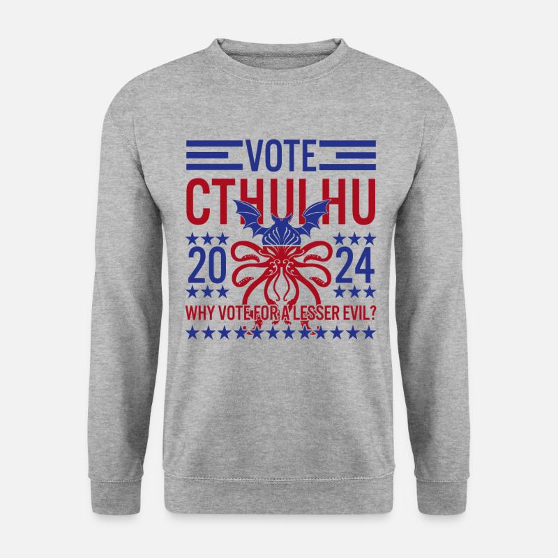 Wählen Sie Cthulhu 2024 Funny Election Lovecraftian Geschenk - Unisex Pullover - Weißgrau meliert