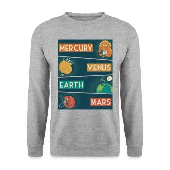 Solar System Planets Outer Space Science - Unisex Sweatshirt - salt & pepper - Front - Alina (178cm) & Michal (187cm)