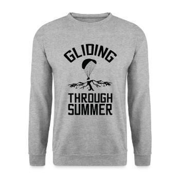 Gliding through summer Paraglider - Unisex Pullover - Weißgrau meliert - Vorne - Alina (178cm) & Michal (187cm)