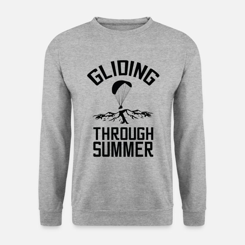 Gliding through summer Paraglider - Unisex Pullover - Weißgrau meliert