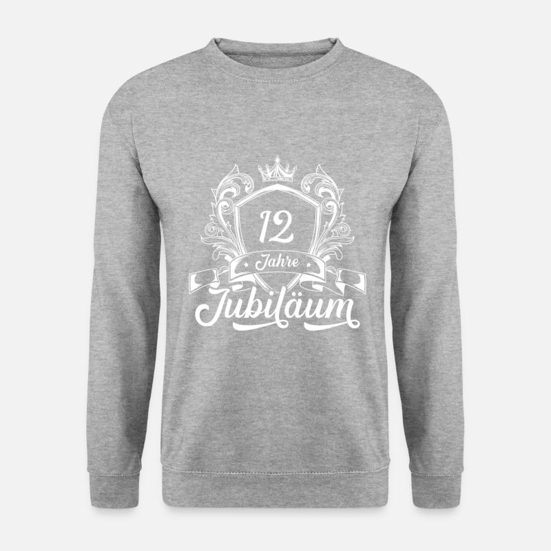 12 Zahl Kranz - Unisex Pullover - Weißgrau meliert