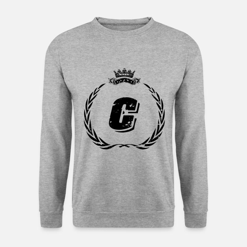 C letter wreath - Unisex Sweatshirt - salt & pepper