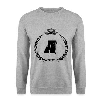Une couronne de lettre - Sweat-shirt Unisexe - gris chiné - Devant - Alina (178cm) & Michal (187cm)