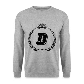 D letter wreath - Unisex Sweatshirt - salt & pepper - Front - Alina (178cm) & Michal (187cm)