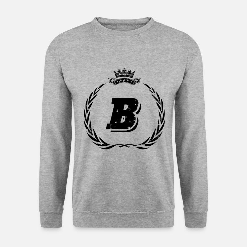 B letter wreath - Unisex Sweatshirt - salt & pepper