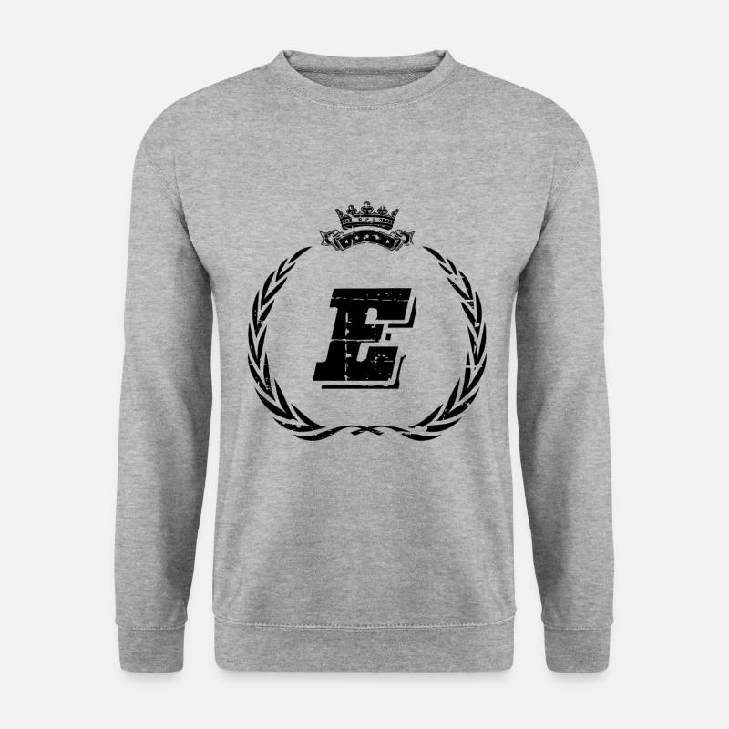 E Buchstabe Kranz - Unisex Pullover - Weißgrau meliert