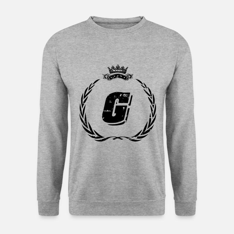 G Buchstabe Kranz - Unisex Pullover - Weißgrau meliert