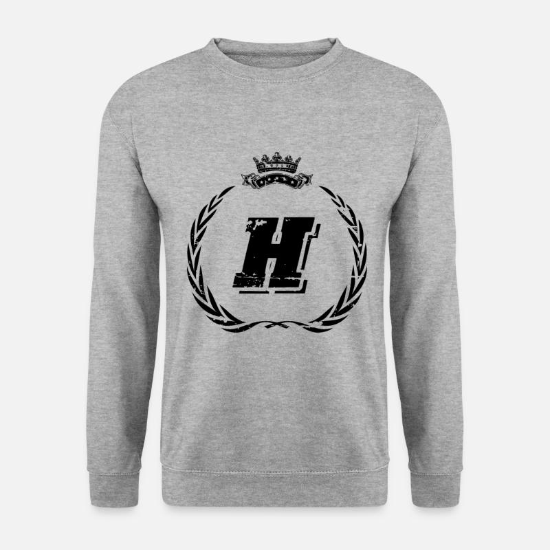 H Buchstabe Kranz - Unisex Pullover - Weißgrau meliert