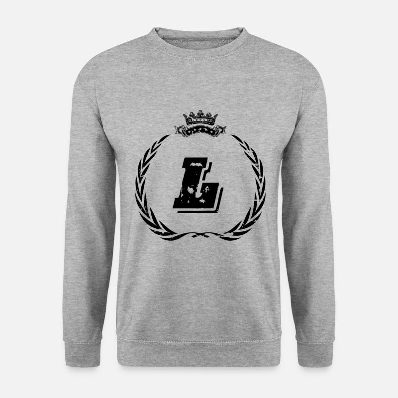 L Buchstabe Kranz - Unisex Pullover - Weißgrau meliert