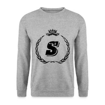 S letter wreath - Unisex Sweatshirt - salt & pepper - Front - Alina (178cm) & Michal (187cm)