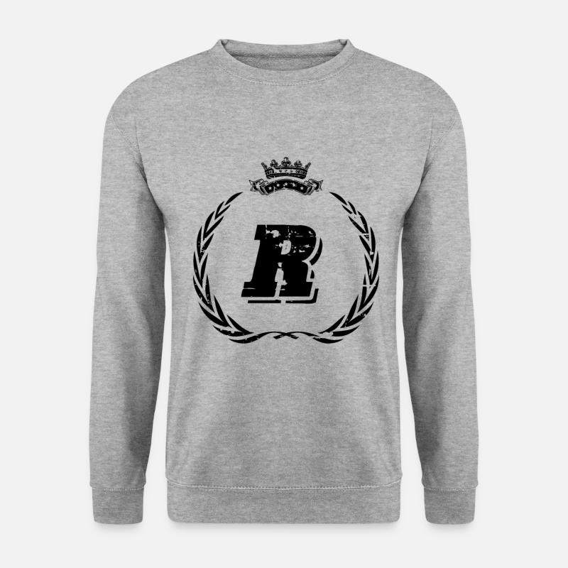 R letter wreath - Unisex Sweatshirt - salt & pepper