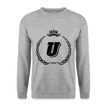 Couronne de lettre U - Sweat-shirt Unisexe - gris chiné - Devant - Alina (178cm) & Michal (187cm)
