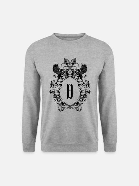 D Buchstabe Wappen - Unisex Pullover - Weißgrau meliert