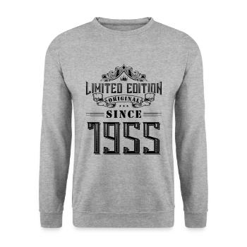 1955 limited edition - Unisex Pullover - Weißgrau meliert - Vorne - Alina (178cm) & Michal (187cm)