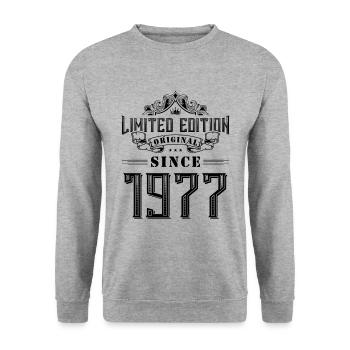 1977 limited edition - Unisex Pullover - Weißgrau meliert - Vorne - Alina (178cm) & Michal (187cm)