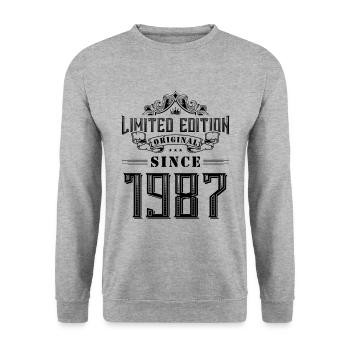 1987 limited edition - Unisex Pullover - Weißgrau meliert - Vorne - Alina (178cm) & Michal (187cm)