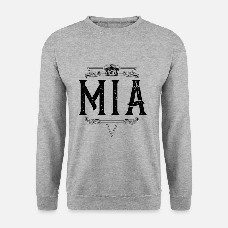 Mia Name - Unisex Pullover - Weißgrau meliert