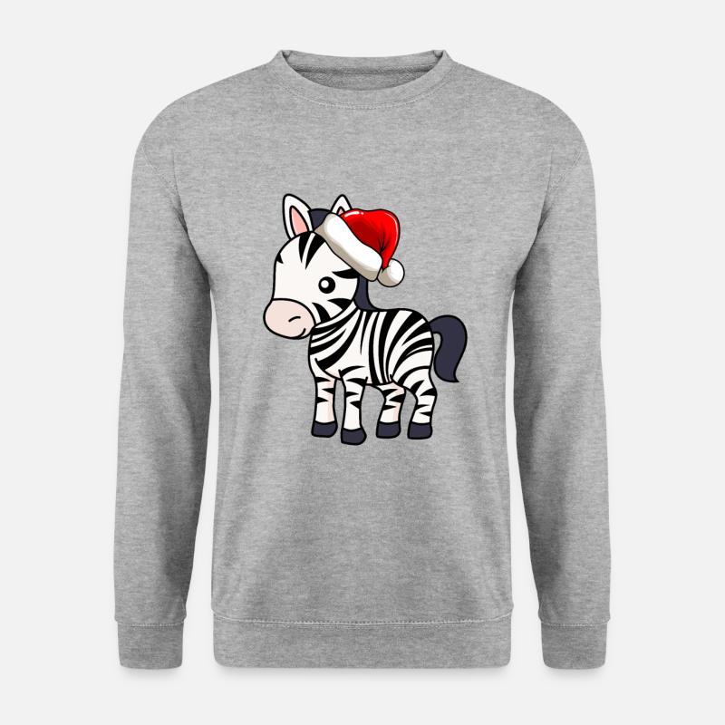 Zebra Comic Christmas - Sweat-shirt Unisexe - gris chiné