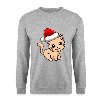 Cat Comic Christmas - Unisex Sweatshirt - salt & pepper - Front - Alina (178cm) & Michal (187cm)