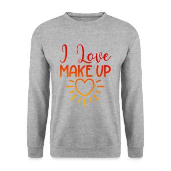 Ich liebe Make up - Unisex Pullover - Weißgrau meliert - Vorne - Alina (178cm) & Michal (187cm)